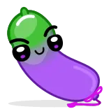 😈 bakłażan, słodkie, kawaii, warzywo telegram sticker