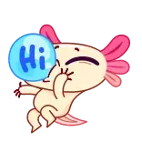 👋 Hi Axolotl, Cartoon, Schattig, Groet telegram sticker