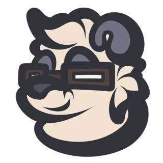 😊 sticker, furry, glasses, cartoon, anthropomorphic telegram sticker