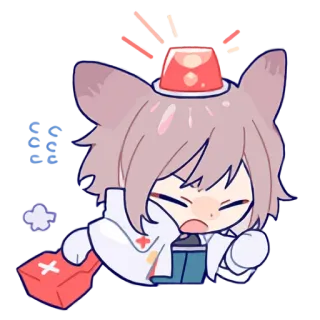 🚨 Anime, Y tá, Bác sĩ, Y tế, Còi báo động, Khẩn cấp telegram sticker