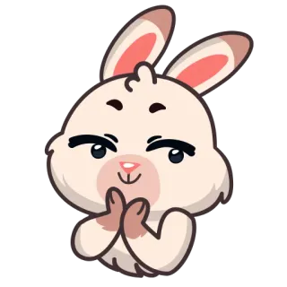 😊 lapin, dessin animé, mignon, animal, kawaii, adorable, suffisant whatsapp sticker