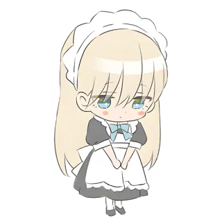 😊 女仆, 动漫, 漫画, 可爱, 角色, 金发, 蓝眼睛 telegram sticker