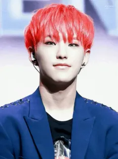 💿 Kpop, Idool, Zanger, rood haar, Persoon, Portret telegram sticker