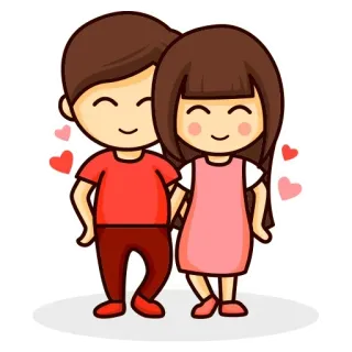 ❤️ coppia, amore, cartoni animati, relazione, carino telegram sticker