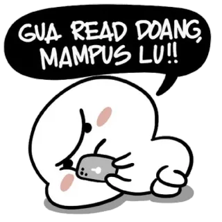 😒 GUA READ DOANG, MAMPUS LU!! Desenho animado, Chat, Mensagem, Leitura, Indonésio, Maldição telegram sticker