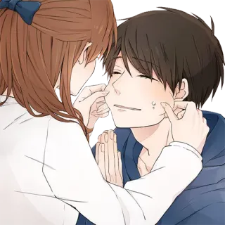 ❤️ Anime, Casal, Fofo, Romance, Desenho animado whatsapp sticker
