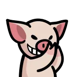 🐖 cerdo, animal, dibujo animado, gesto, dedo corazón, ofensivo whatsapp sticker