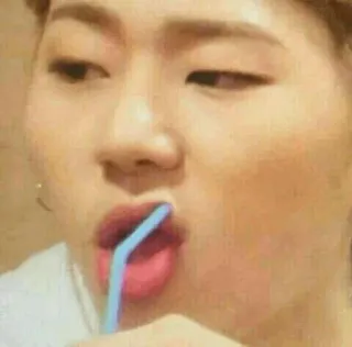😒 drinking, woman, straw, portrait telegram sticker