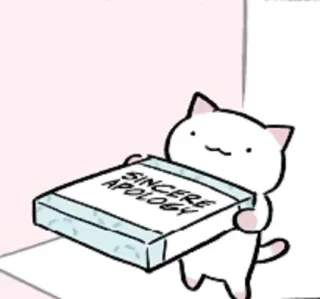 🙇‍♀️ SINCERE APOLOGY Katze, Entschuldigung, aufrichtig, Cartoon, süß, Kiste, entschuldigt telegram sticker
