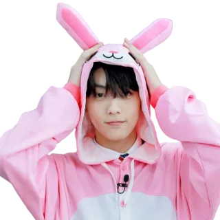 🙄 lapin, mignon, rose, Soobin, Kpop, Idole telegram sticker