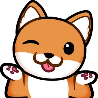 😜 cachorro, animal, desenho animado, fofo, piscadela, feliz whatsapp sticker