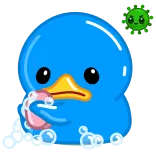 🧼 Ente, Schaumbad, Cartoon, Süß, Tier, Bad, Seife telegram sticker
