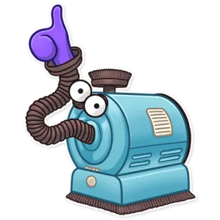 👍 Kartun, Penyedot debu, Biru, Pembersih, Peralatan telegram sticker