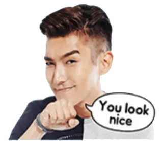 😉 You look nice compliment, flirterig, aardig, persoon, man telegram sticker