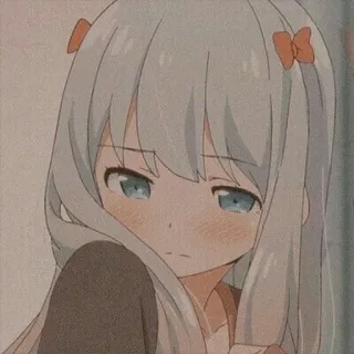 ☹️ Anime, Manga, Ragazza, Carino, Kawaii, Animazione telegram sticker