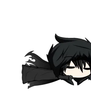 😴 Anime, Chibi, Karakter, Rambut hitam, Lucu, Manga, Seni telegram sticker