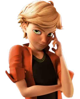 🤔 Adrien Agreste Miraculous: Tales of Ladybug & Cat Noir Адриан, Агрест, Леди Баг и Супер-Кот, Мультфильм, Персонаж, Светлые волосы telegram sticker