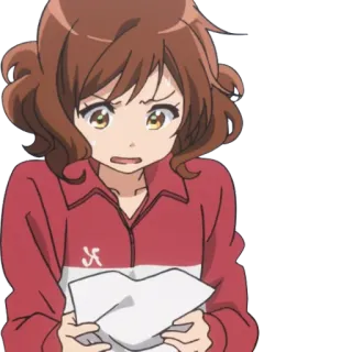 😧 Anime, Cartoon, Mädchen, Verwirrt telegram sticker