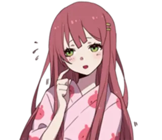 🦄 anime, garota, cabelo rosa, fofa, personagem, kawaii telegram sticker