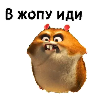🤬 В ЖОПУ ИДИ хомяк, злой, мультик, животное, обидный whatsapp sticker