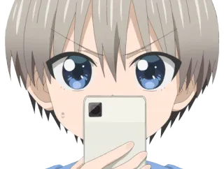 😐 Uzaki Hana Uzaki-chan Wants to Hang Out! Аниме, Девушка, Телефон, Смешные, Веселые, Милые telegram sticker