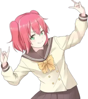 🤘 Anime, Dziewczyna, Mundur szkolny, Idol, Słodkie telegram sticker