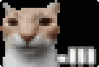 😑 gato, pixel art, punho telegram sticker