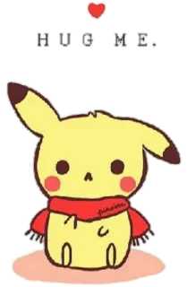 🤗 Pikachu be mine โปเกมอน, คาวาอิ, น่ารัก, ผ้าพันคอ, หัวใจ, ความรัก, การ์ตูน telegram sticker