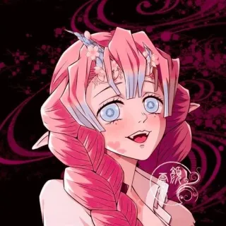 💕 Mitsuri Kanroji Demon Slayer anime, character, demon slayer, mitsuri kanroji, pink hair, anime girl telegram sticker