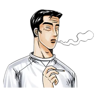 😤 sigaretta, fumare, uomo, fumo telegram sticker