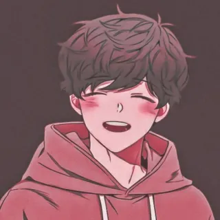 🐇 Ragazzo anime, Cartone animato, Felice, Sorriso, Felpa con cappuccio whatsapp sticker