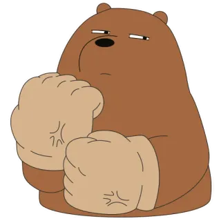 🥊 Grizzly We Bare Bears orso, cartone animato, animale, We Bare Bears, grizzly telegram sticker