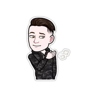 😌 Bitmoji, Cartone animato, Personaggio, Persona, Arte digitale telegram sticker