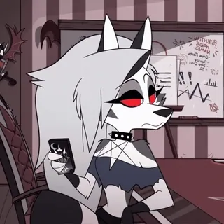 🤨 Loona Helluva Boss アニメ, 悪魔, ヘルヴァボス, ルナ, アニメーション telegram sticker
