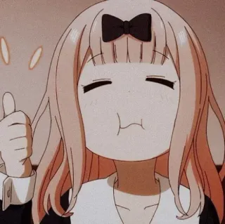 👍 Chika Fujiwara Kaguya-sama: Love Is War anime, chika fujiwara, kaguya-sama, thumbs up, cute, cartoon, girl whatsapp sticker