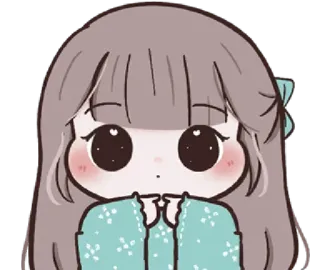 🌙 Cartoon, Meisje, Leuk, Anime, Sticker whatsapp sticker