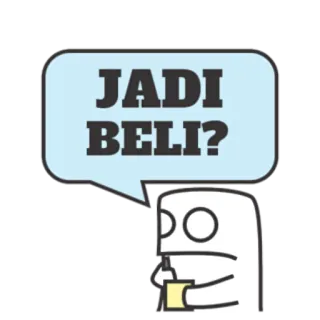 🤔 JADI BELI? 만화, 질문, 구매, 표정, 밈 telegram sticker