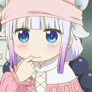 🍬 Kanna Kamui Miss Kobayashi's Dragon Maid 애니메이션, 드래곤, 귀여운, 칸나, 칸나 카무이, 코바야시네 메이드래곤 whatsapp sticker