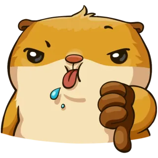 👎 仓鼠, 动物, 可爱, 不喜欢, 踩, 表情符号, 贴纸 whatsapp sticker