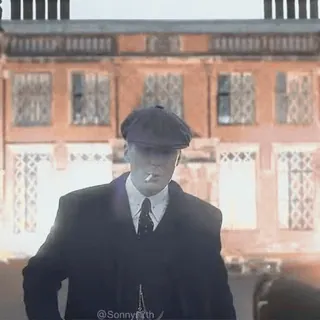 🌟 Tommy Shelby Peaky Blinders Drama, Crimen, Gánster, Vintage, Fumar telegram sticker