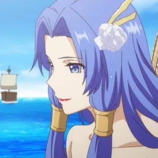 🥰 anime, woman, blue hair, ship telegram sticker