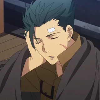 💥 Anime, Masculino, Cansado, Personagem, Cobertor telegram sticker