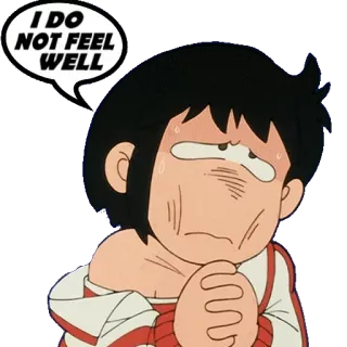 😷 I DO NOT FEEL WELL sick, anime, manga, cartoon, illness, sad, unwell telegram sticker