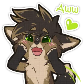 ☺️ Aww 可爱, 动物, 毛茸茸, 狐狸, 啊, 爱心, 表情, 快乐 whatsapp sticker