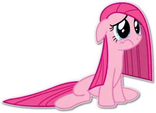 😩 Pinkie Pie My Little Pony Pony, traurig, Cartoon, Tier, rosa telegram sticker