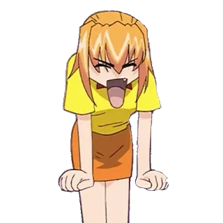 😠 Anime, Cô gái, Lưỡi, Tức giận, Biểu cảm telegram sticker