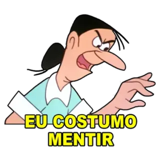 😠 EU COSTUMO MENTIR Desenho animado, Personagem, Deitado, Homem, Animado telegram sticker