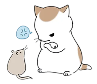 😤 gatto, topo, arrabbiato, cartone animato, carino, animale telegram sticker