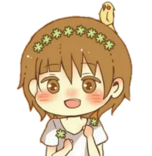 😄 Cartoon, Chibi, Blume, Niedlich, Kawaii, Fröhlich telegram sticker