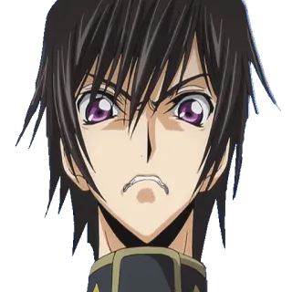 😤 Lelouch Lamperouge Code Geass anime, male, lelouch, character, angry, anime character telegram sticker